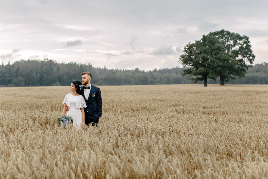 jaunais pāris fotosesija pļavā