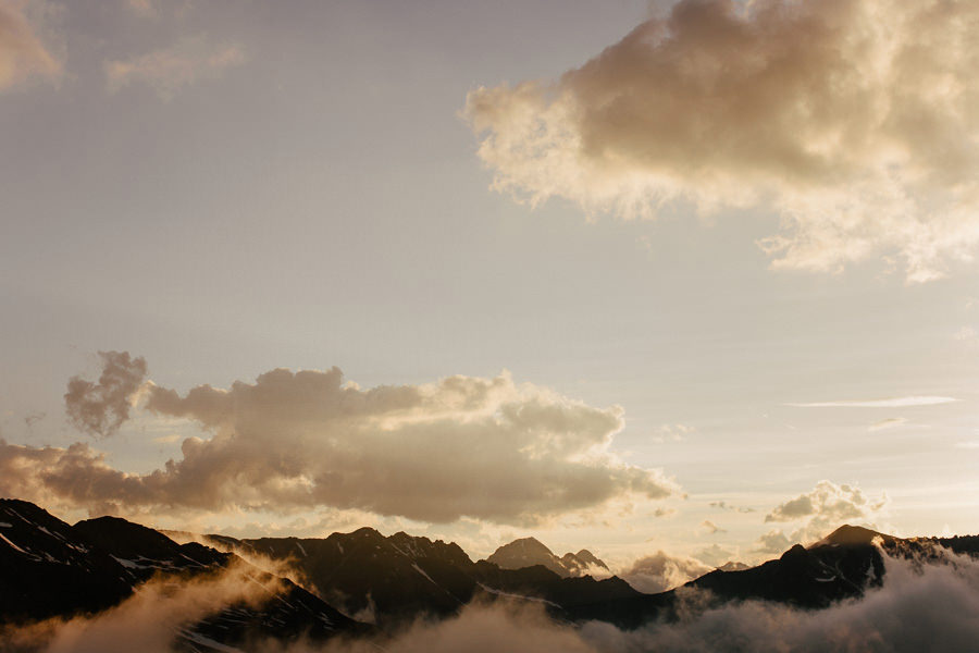 stelvio pass sunset