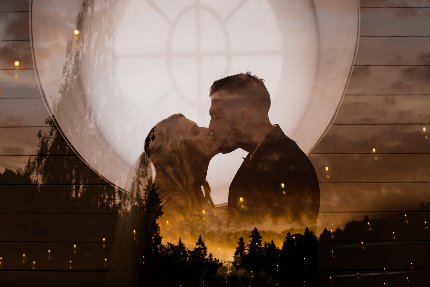 wedding double exposure